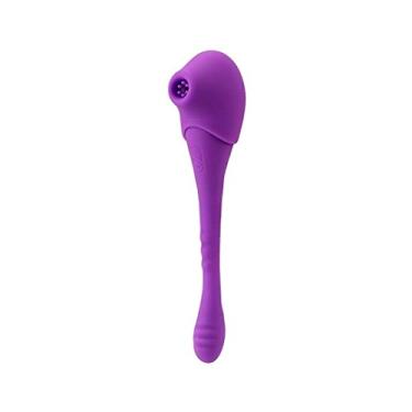 Imagem de Vibrador Duplo Sugando Mamilo Clitóris Oral Estimulador Brinquedos Sexuais Femininos À Prova D'água Zatla Shop (Roxo)