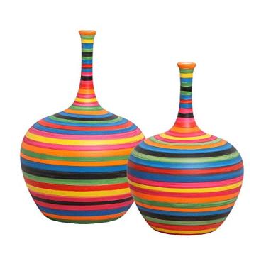 Imagem de Dupla Garrafa Decorativa Lira Decoração Cerâmica Colors