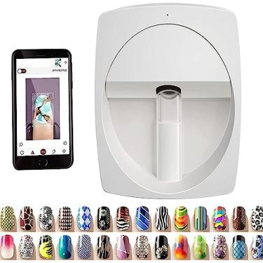 Imagem de Impressora De Unhas Inteligente, MáQuina De ImpressãO De Arte De Unhas De TransferêNcia De Imagem Com Caixa De Metal, Para Uso DoméStico SalãO De Beleza,B