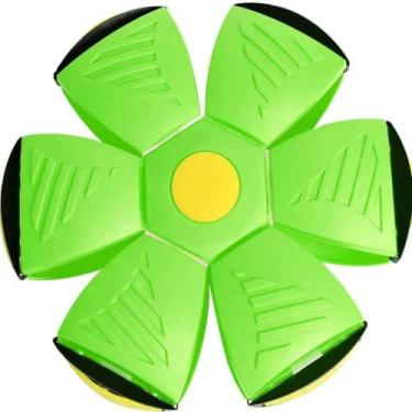 Imagem de Brinquedos para cães de estimação Brinquedos mágicos estranhos Bola de disco voador mágica de deformação descompressiva Pé de Stomp Bola de Stomp para cães de gatos adultos (Verde,três luzes)