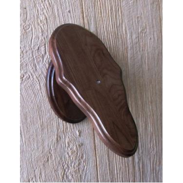 Imagem de The Taxidermists Woodshop Placa pedestal de suporte de caveira europeia de nogueira preta sólida