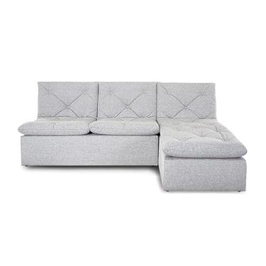 Imagem de Sofá de 3 Lugares com Chaise-longue Herval Flora, Linho Cinza