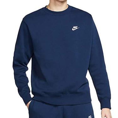 Imagem de Nike Camiseta masculina NSW Club Crew, azul-marinho/branco, pequena