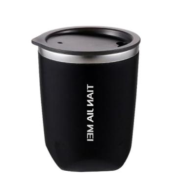 Imagem de Caneca térmica de aço inoxidável de 300 ml com tampa canecas de cerveja para copo de bebida copo térmico copo de metal copos de viagem copo de café de aço inoxidável