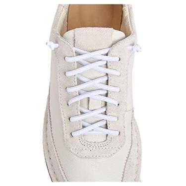 Imagem de VEILLEONG 2 pares de cadarços elásticos sem amarração para tênis, tamanho único para crianças e adultos, 2 pares brancos, 47 inches (120cm)