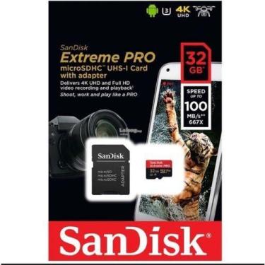 Imagem de Cartão De Memória 32Gb Micro Sd Extreme Pro 100Mbs Sandisk (Drones, Câ