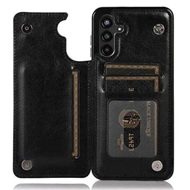 Imagem de Capa Carteira Protetora Anti-impacto com Fechamento Magnético para o Samsung Galaxy S23 Plus - Tela: 6.6 Cor Preto