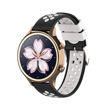 Imagem de Hoopyeecase pulseira de relógio Compatível para TicWatch E3, Suave Bicolor 20mm silicone esporte assistir banda para TicWatch E3 / TicWatch GTH/TicWatch E/TicWatch 2 Smart Watch