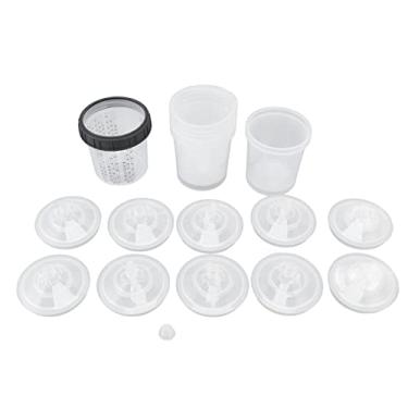 Imagem de forros de copo de pistola de pintura descartável e sistema de tampa,Copos de mistura de tinta, copo para mistura de epóxi, mistura de resina e mistura de tinta, copo de spray de tinta (600ml)