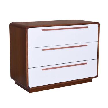 Imagem de Cômoda Wave 3 Gavetas Mel e Branca