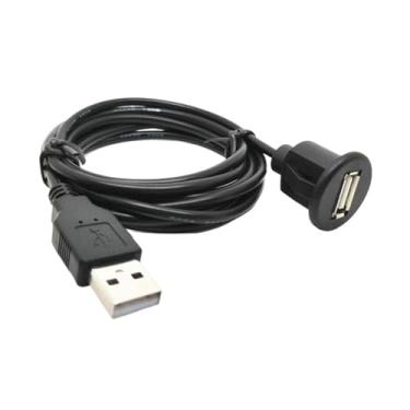 Imagem de Car Dashboard Flush Mount Line USB 2.0 Port Panel Extension Cable Male to Female Socket Excellent Plastic Adapter