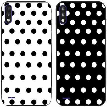 Imagem de 2 peças preto branco bolinhas impressas TPU gel silicone capa de telefone traseira para LG Series (LG K22)