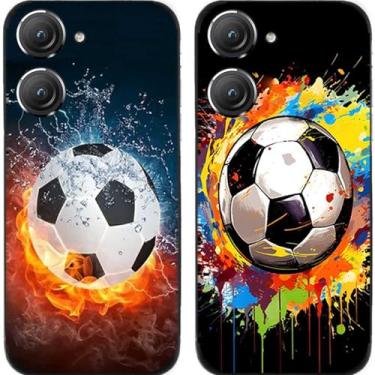 Imagem de 2 peças de capa de telefone traseira de silicone TPU gel futebol para Asus Zenfone 8/9 / 10 (Asus Zenfone 10)