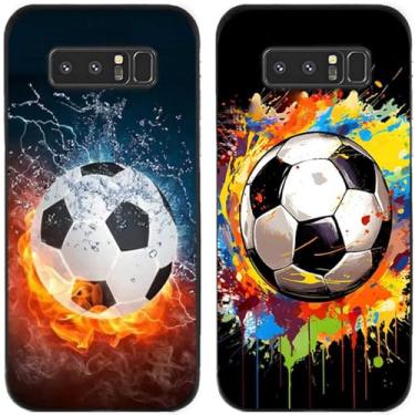 Imagem de 2 peças de capa de telefone traseira de silicone em gel TPU impresso futebol para Samsung Galaxy All Series (Galaxy Note 8)