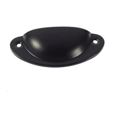 Imagem de Em forma de concha preta em liga de zinco vintage, porta do gabinete, gaveta, caixa, compartimento, alças, maçaneta, copo, puxador, leve, acobreado, avermelhado, h