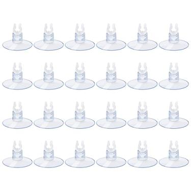Imagem de AQUANEAT Ventosas de Aquário, para tubos de companhias aéreas de tanque de peixes, com clipes de 0,63 cm de diâmetro, 24 peças (transparente)