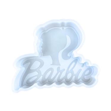 Imagem de Molde de silicone para cabeça de boneca fashion Freshie 7,6 x 10,2 x 2 cm, rabo de cavalo, perfil de garota, seguro para forno, contas perfumadas, 100 ºC, logotipo de farpa rosa