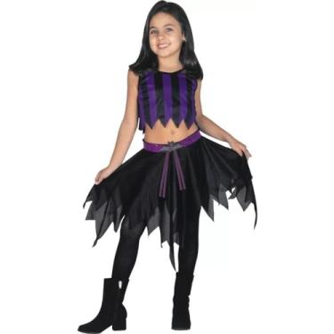 Imagem de Fantasia Infantil Halloween Vampira Gótica Preto com Roxo Tamanho P