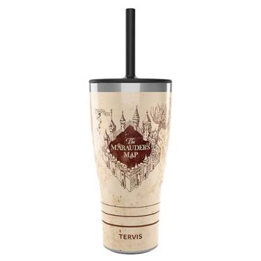 Imagem de Tervis Copo isolado Harry Potter The Marauder's Map, 850 g - com tampa de palha, aço inoxidável