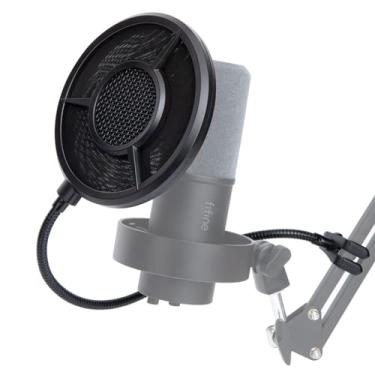 Imagem de SUNMON Filtro Pop de microfone Fifine K688 com capa de espuma Windsrceen, compatível com microfone Fifine, tela Wind Pop de 6 camadas com braço estabilizador de clipe flexível de 360° para melhorar a