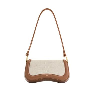 Imagem de Bolsa de ombro JW PEI Joy feminina, Marrom e bege, Small