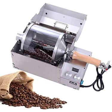 Imagem de Torrador de café automático, máquina de torrefação de grãos de café com tambor de 500g, máquina elétrica para assar grãos de café doméstico, torrador profissional de grãos de café para resta