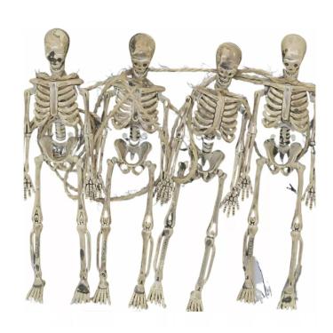 Imagem de Varal Esqueleto 15cm C/ 4 Pçs Decoração Halloween