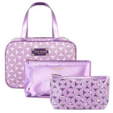 Imagem de Kit De Necessaire Com 3 Pçs Glitz Jacki Design Roxo