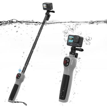 Imagem de Bastão de selfie subaquático Bluetooth para GoPro Hero 13, 12, 11, 10, 9, 8, 83,8 cm, bastão extensível à prova d'água com controle remoto, 21 horas de filmagem para mergulho, surfe, mergulho com
