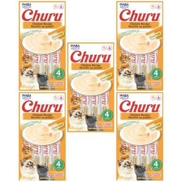Imagem de Kit 05 Churu Petisco Para Gatos Vários Sabores Escolher Inaba - 20 Tubetes (Kiti 5 unid. (20 Tubetes), Frango)