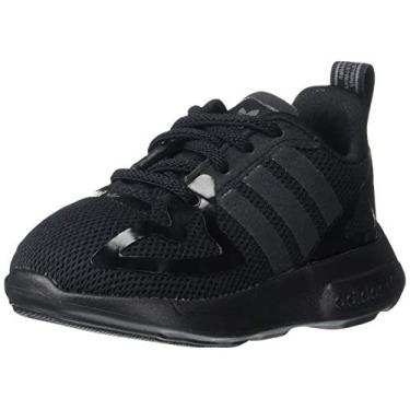 Imagem de adidas Originals Tênis infantil unissex Zx 2k Flux elástico, Preto/Preto/Cinza, 19
