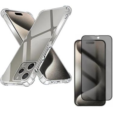 Imagem de Capa Capinha Anti Impacto + Película Premium Privacidade Compatível Com iPhone 16, 16 Plus, 16 Pro, 16 Pro Max - (Hard Glass Store) (iPhone 16 Plus (6.7))