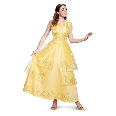 Imagem de Disney Fantasia feminina plus size Belle Ball Gown Prestige para adultos, Amarelo, Large