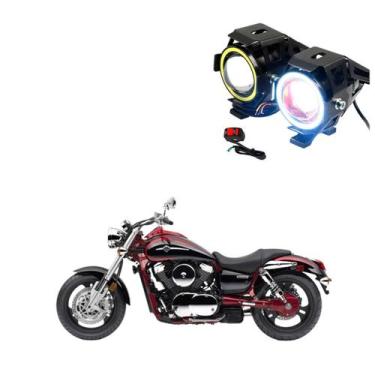 Imagem de Par Farol de Milha Angel Eye U7 para Moto Kawasaki Vulcan VN 1600 Mean