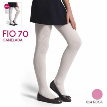 Imagem de Meia-Calça Infantil Fio 70 Selene 9500-002 Canelada, B, Rosa, Claro
