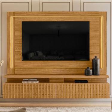 Imagem de Painel p/ TV Bancada Suspensa Amélia Led p/ sala com Design Moderno e 