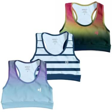Imagem de Kit 3 Cropped Top Para Treino Feminino Musculação Roupa De Academia Co