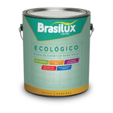 Imagem de Tinta Esmalte Sintético Brasilux Base Água Ecológico Amarelo Ouro 900m