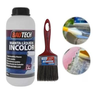 Imagem de Manta Líquida Impermeabiliza 900ml Incolor Bautech + Pincel 2.1/2" Polegadas