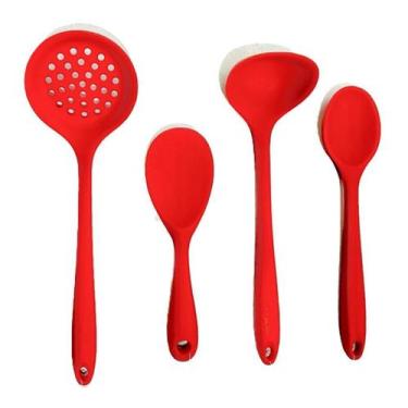 Imagem de Kit Colher,Escumadeira,Concha Colher Em Silicone Unyhome.