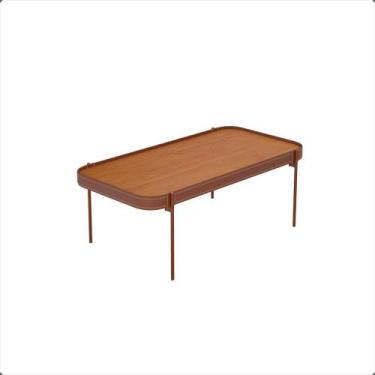 Imagem de Mesa de Centro P Melin 87x44 Nature Com Pes Metal Cobre Ofertamo