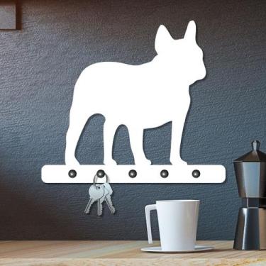 Imagem de Porta Chaves de Parede em Mdf 6 mm Bulldog Francês PC521 - Almofábulas