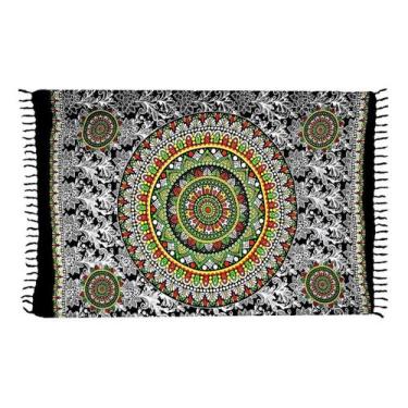Imagem de Canga de Praia Indiana Mandala - Verde - Besakih, Laranja 2