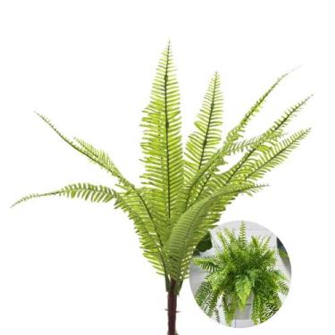 Imagem de Ramo Samambaia Planta Artificial Permanente Flor Arte 33cm