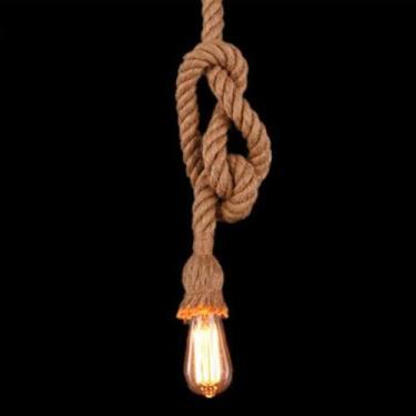 Imagem de Kit Pendente Corda Soquete 1xE27 + Lampada ST64 4W - Kit AP