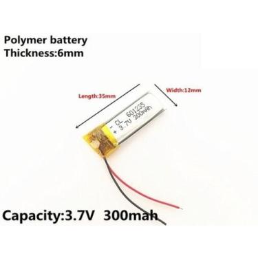 Imagem de (08pcs)bateria 3,7v 300mah 6mm X 12mm X 35mm Nova - bgb