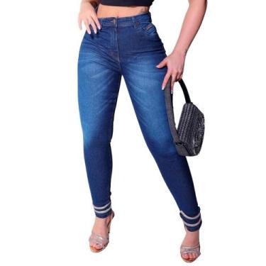 Imagem de Calça Jeans Feminina Casual Skinny Dia a Dia - Lady X Jeans, 44, Escur