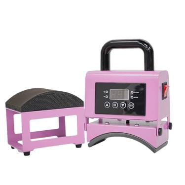 Imagem de KKSOUFX Prensa para chapéus, máquina de prensa térmica para bonés com controle LCD, temperatura e tempo ajustáveis ​​com alarme de contagem regressiva, placa de aquecimento de 8 * 15CM