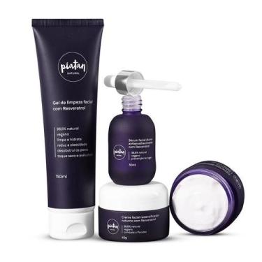 Imagem de Kit Facial Antienvelhecimento Resveratrol Natural e Vegano Piatan Natu