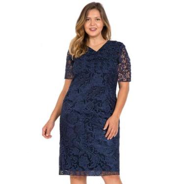 Imagem de Vestido Madrinha Plus Size Renda Aniversario Festa Batizado - ShoopWeb